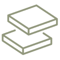 Geometric stacked squares icon